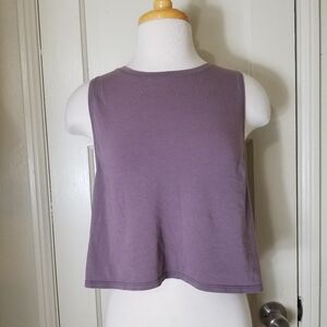 LULULEMON taupe purple sleeveless cut out back crop athletic exercise yoga m/l